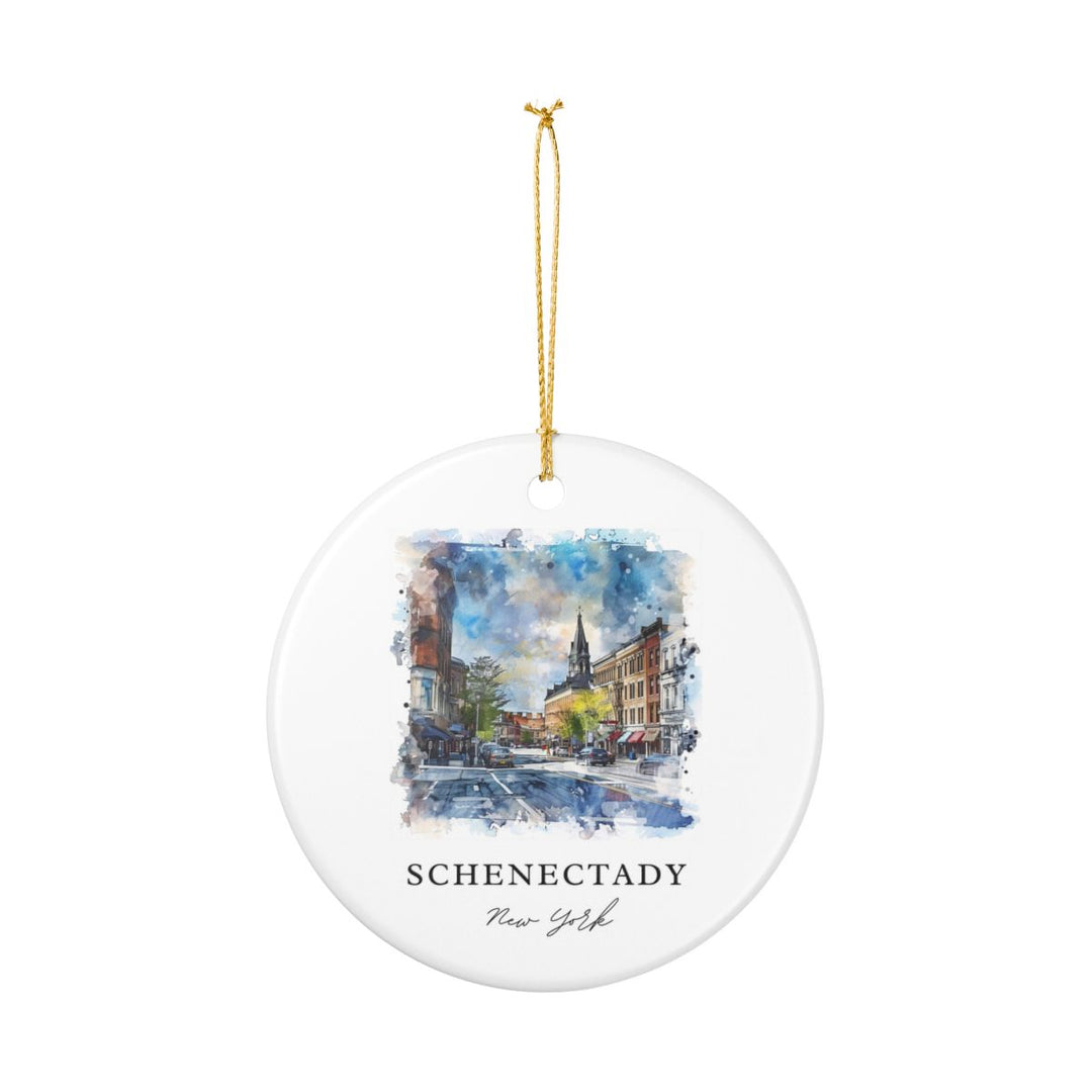 Schenectady NY USA Ornament: Unique Schenectady Souvenir, Schenectady New York Xmas Decor, and Authentic Schenectady Gift