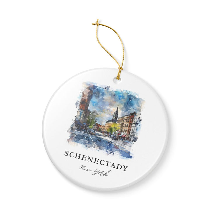 Schenectady NY USA Ornament: Unique Schenectady Souvenir, Schenectady New York Xmas Decor, and Authentic Schenectady Gift