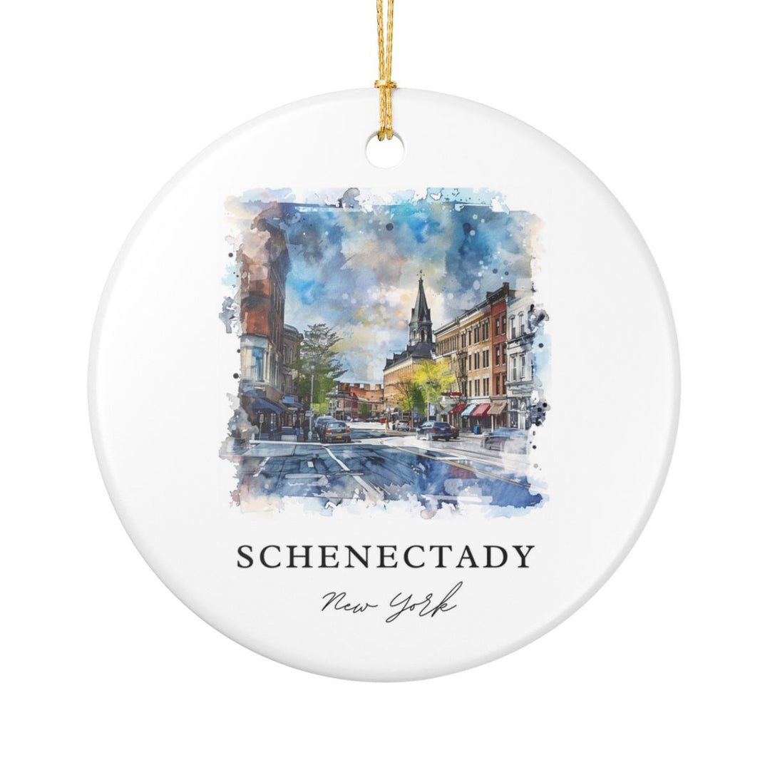 Schenectady NY USA Ornament: Unique Schenectady Souvenir, Schenectady New York Xmas Decor, and Authentic Schenectady Gift