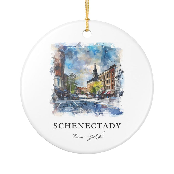 Schenectady NY USA Ornament: Unique Schenectady Souvenir, Schenectady New York Xmas Decor, and Authentic Schenectady Gift