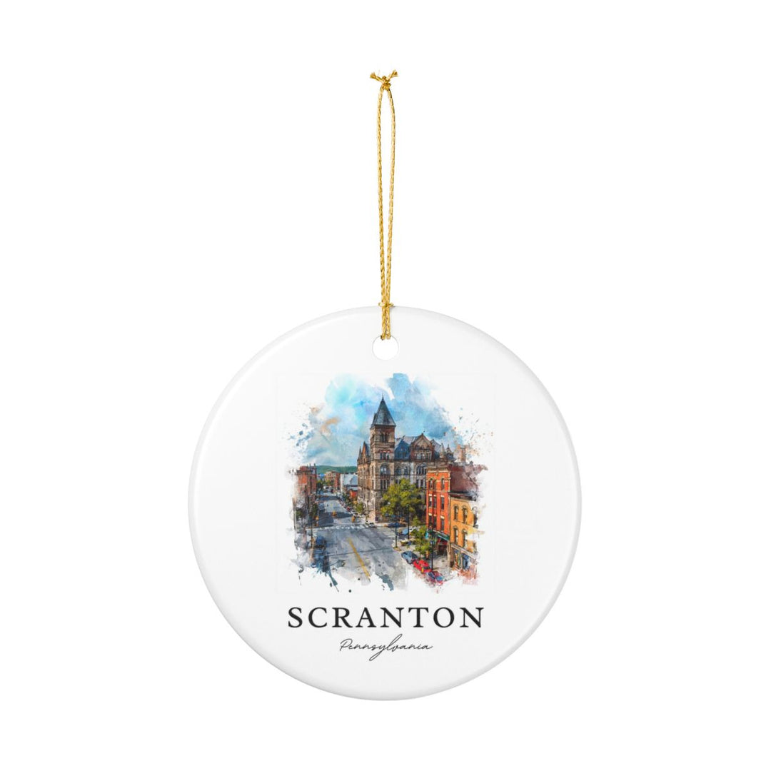 Scranton Pennsylvania USA Ornament: Unique Scranton Souvenir, Scranton Pennsylvania Xmas Decor, and Authentic Scranton Gift