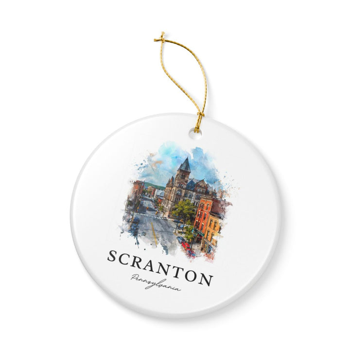 Scranton Pennsylvania USA Ornament: Unique Scranton Souvenir, Scranton Pennsylvania Xmas Decor, and Authentic Scranton Gift