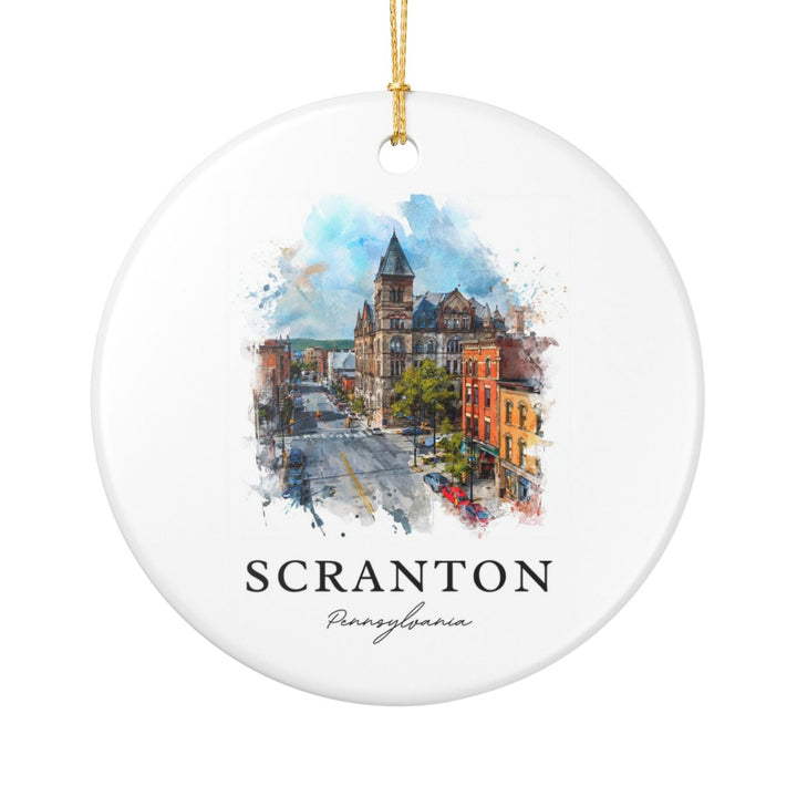 Scranton Pennsylvania USA Ornament: Unique Scranton Souvenir, Scranton Pennsylvania Xmas Decor, and Authentic Scranton Gift