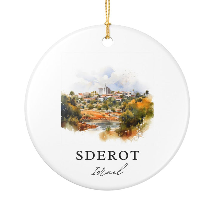 Sderot Israel Ornament: Unique Sderot Souvenir, Sderot Israel Xmas Decor, and Authentic Sderot Gift