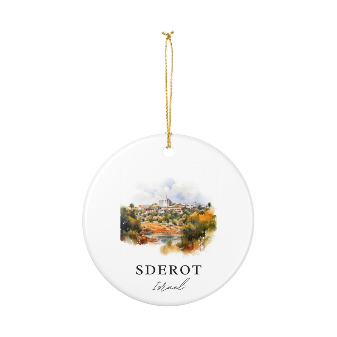 Sderot Israel Ornament: Unique Sderot Souvenir, Sderot Israel Xmas Decor, and Authentic Sderot Gift