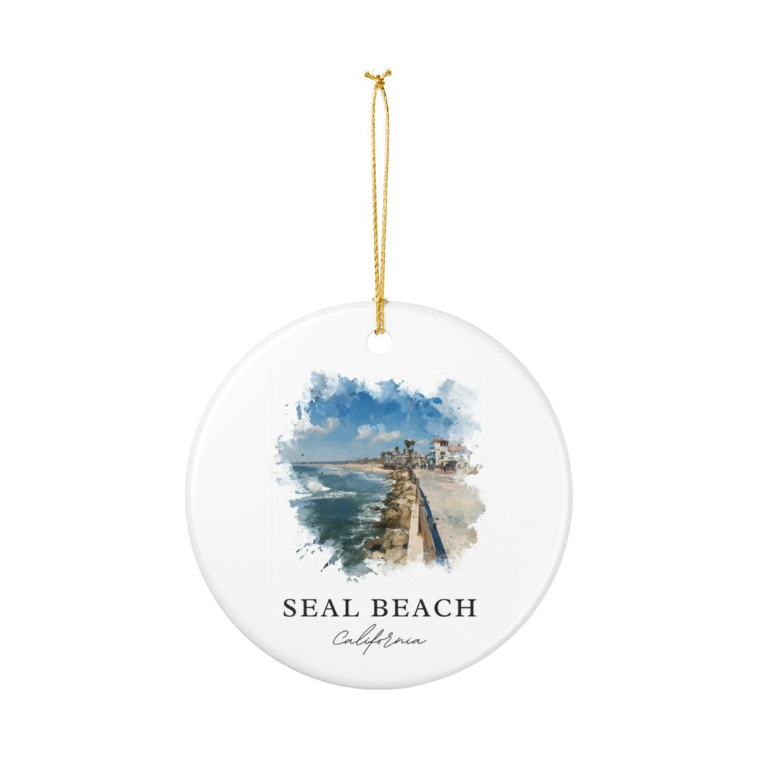 Seal Beach Ornament: Unique Seal Beach Souvenir, Seal Beach Xmas Decor, and Authentic Seal Beach Gift
