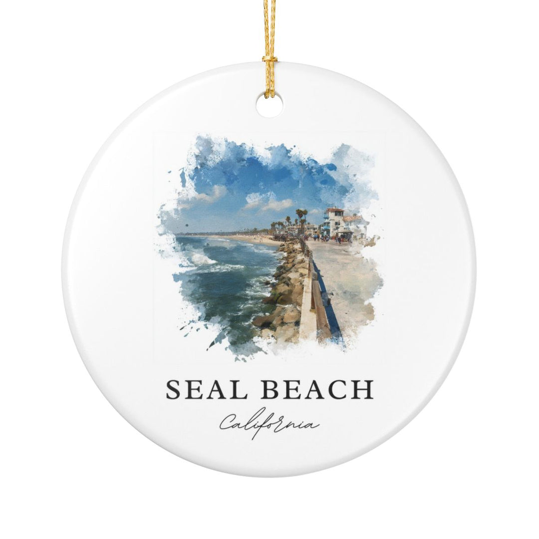 Seal Beach Ornament: Unique Seal Beach Souvenir, Seal Beach Xmas Decor, and Authentic Seal Beach Gift