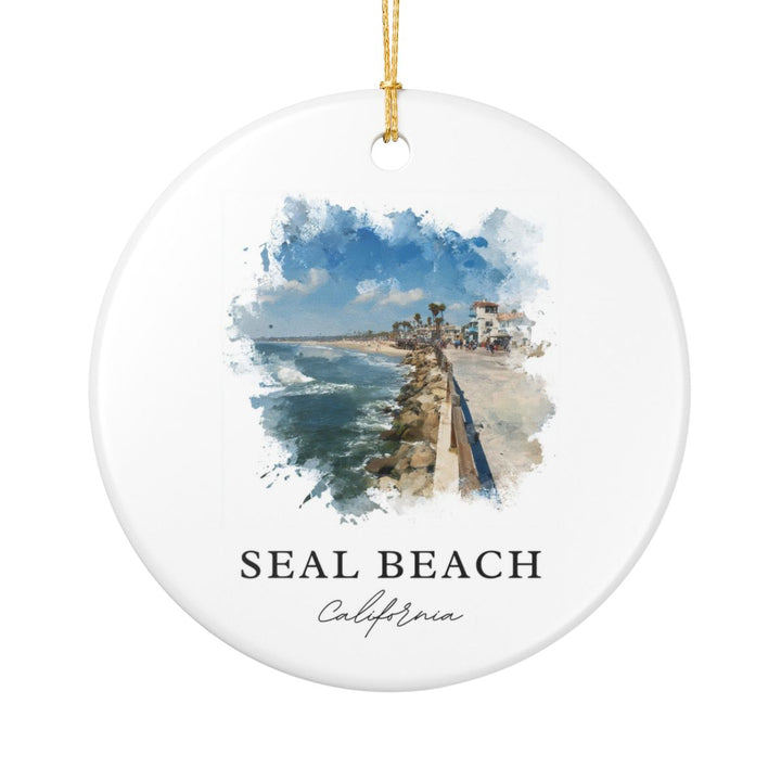 Seal Beach Ornament: Unique Seal Beach Souvenir, Seal Beach Xmas Decor, and Authentic Seal Beach Gift