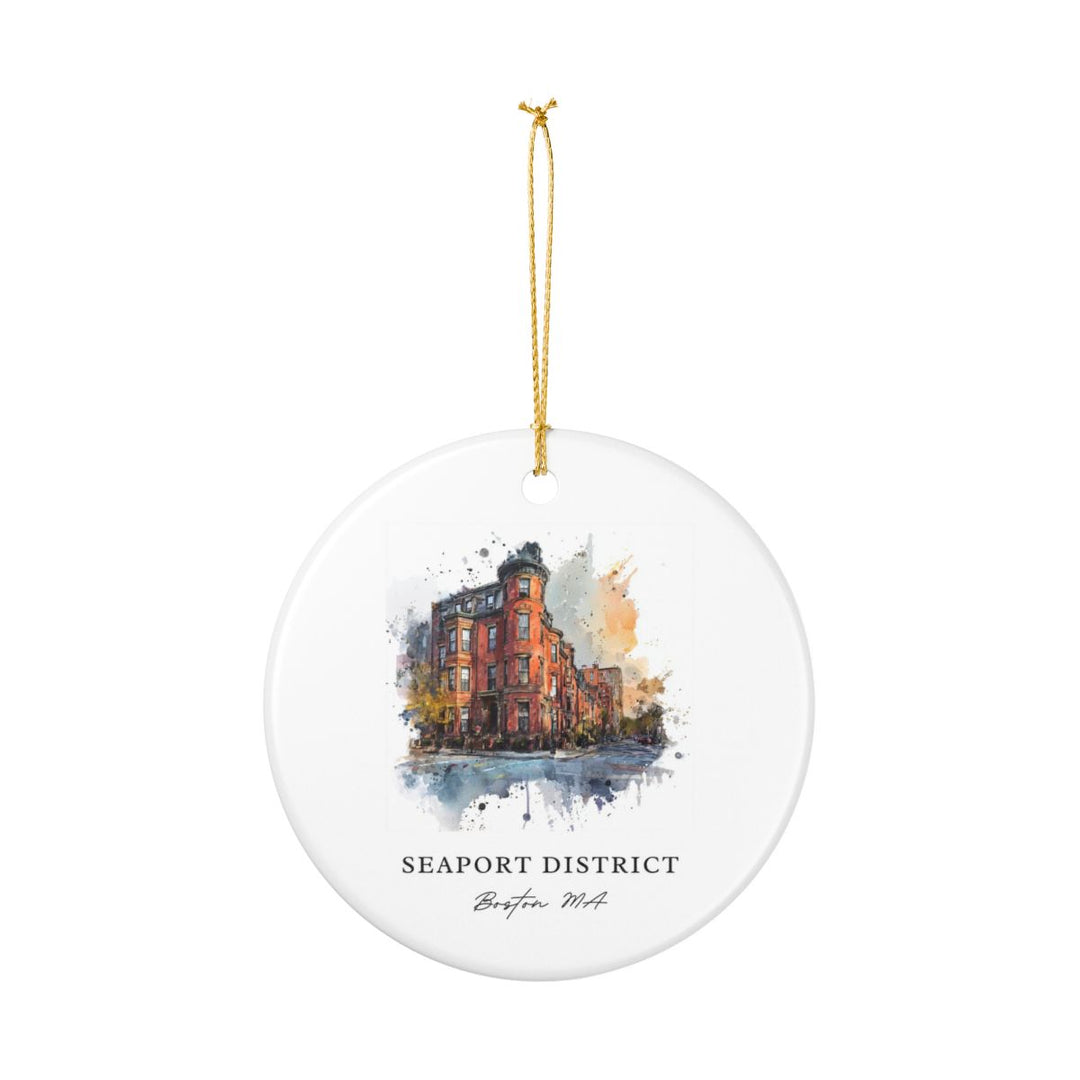 Seaport District Boston MA Ornament: Unique Seaport District Boston Souvenir, Seaport District Boston Massachusetts Xmas Decor