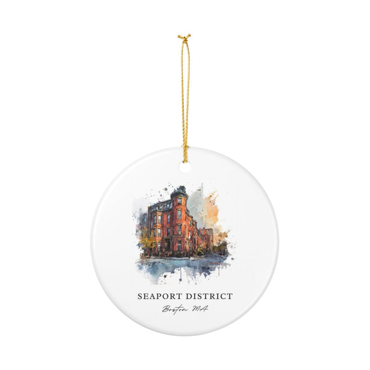 Seaport District Boston MA Ornament: Unique Seaport District Boston Souvenir, Seaport District Boston Massachusetts Xmas Decor