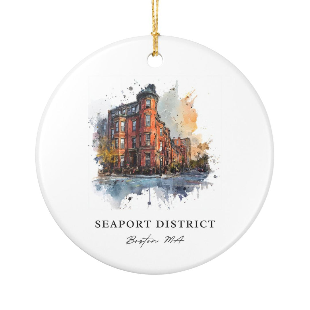 Seaport District Boston MA Ornament: Unique Seaport District Boston Souvenir, Seaport District Boston Massachusetts Xmas Decor