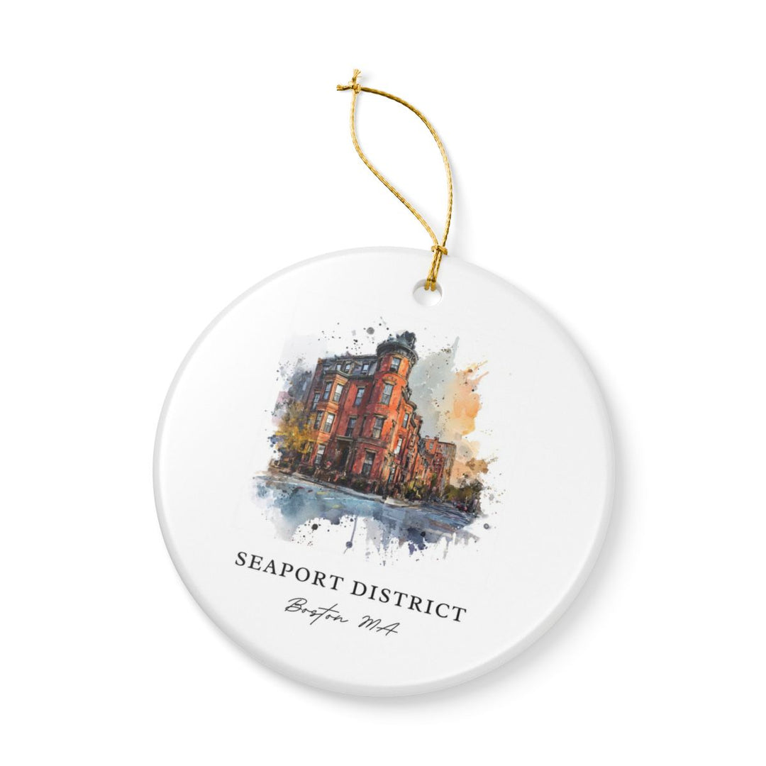 Seaport District Boston MA Ornament: Unique Seaport District Boston Souvenir, Seaport District Boston Massachusetts Xmas Decor