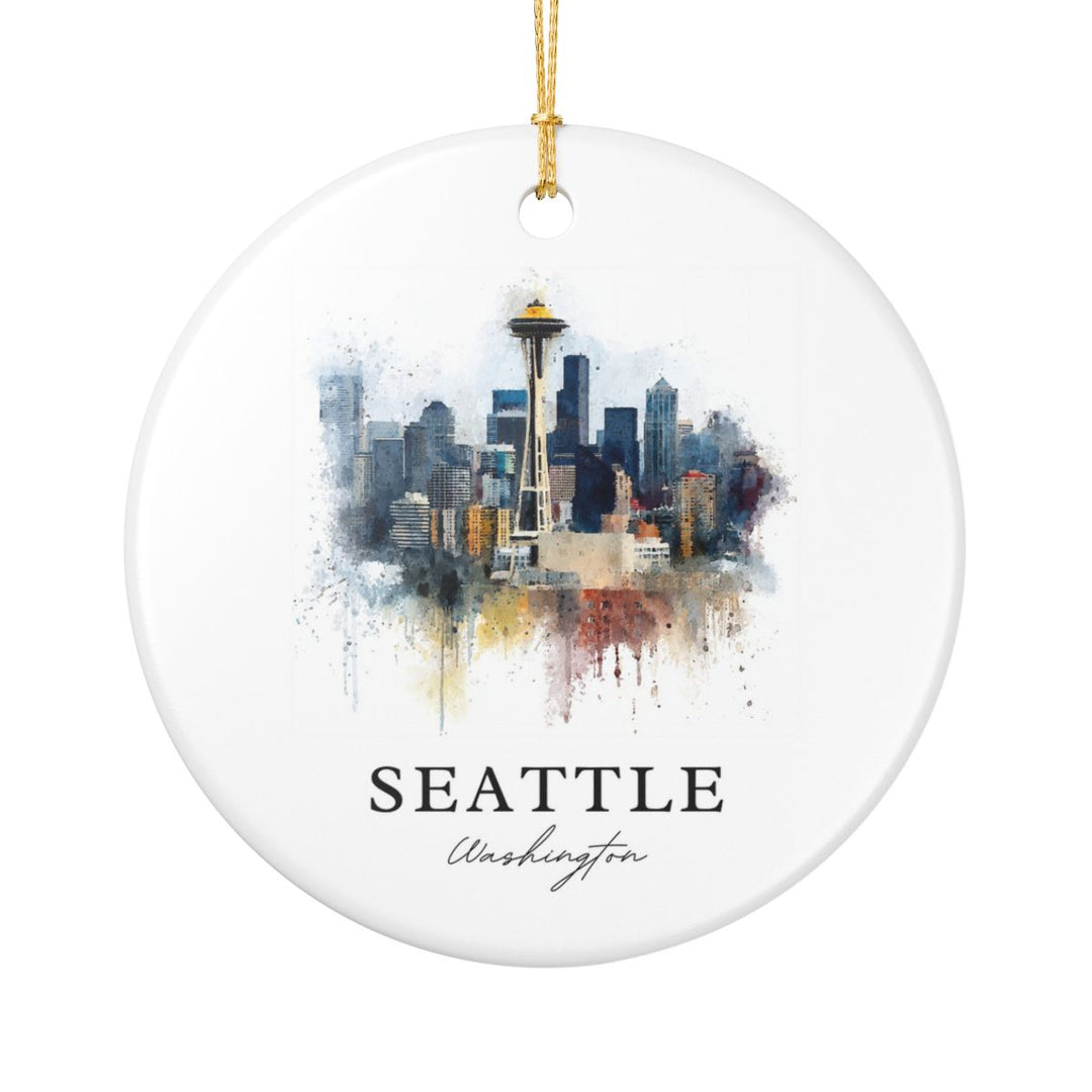 Seattle Washington Ornament: Unique Seattle Souvenir, Seattle Washington Xmas Decor, and Authentic Seattle Gift