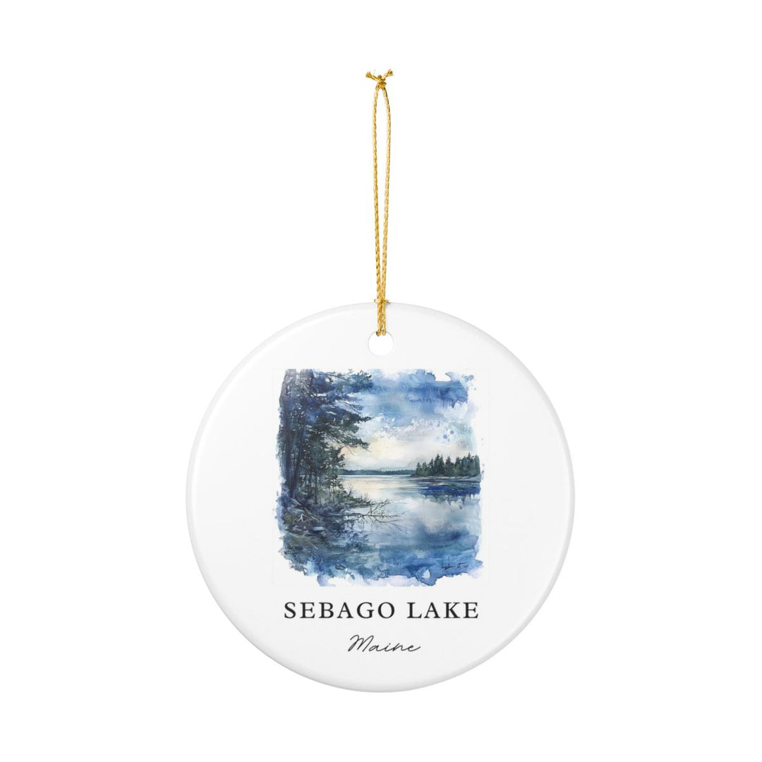 Sebago Lake Maine USA Ornament: Unique Sebago Lake Souvenir, Sebago Lake Maine Xmas Decor, and Authentic Sebago Lake Gift