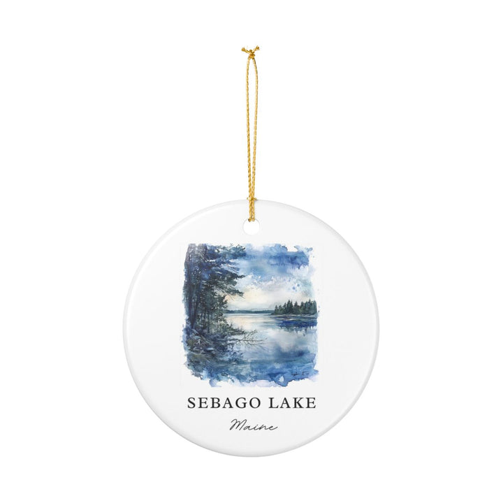 Sebago Lake Maine USA Ornament: Unique Sebago Lake Souvenir, Sebago Lake Maine Xmas Decor, and Authentic Sebago Lake Gift