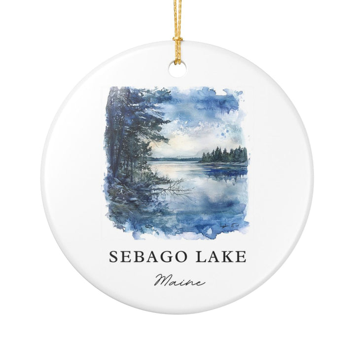 Sebago Lake Maine USA Ornament: Unique Sebago Lake Souvenir, Sebago Lake Maine Xmas Decor, and Authentic Sebago Lake Gift
