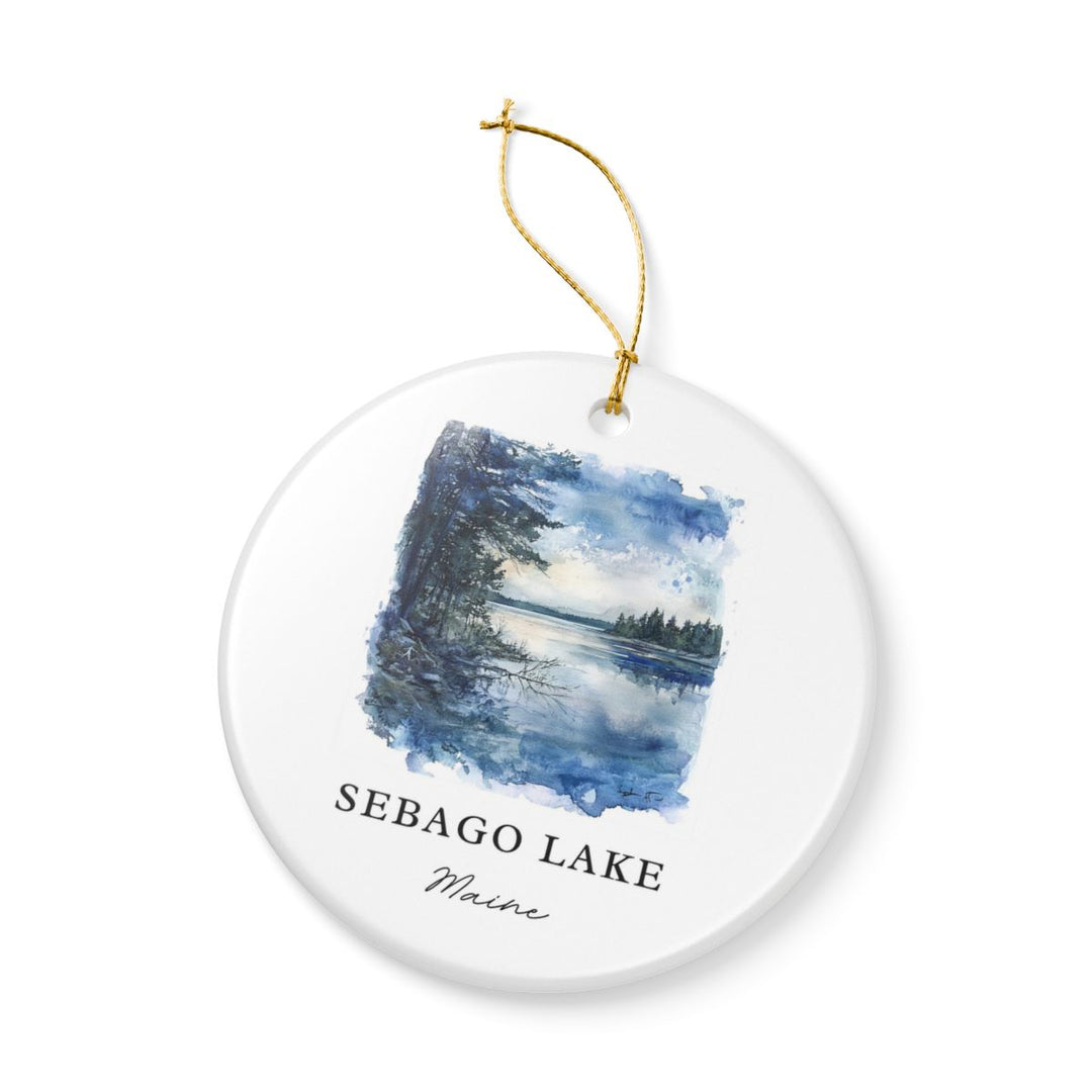 Sebago Lake Maine USA Ornament: Unique Sebago Lake Souvenir, Sebago Lake Maine Xmas Decor, and Authentic Sebago Lake Gift