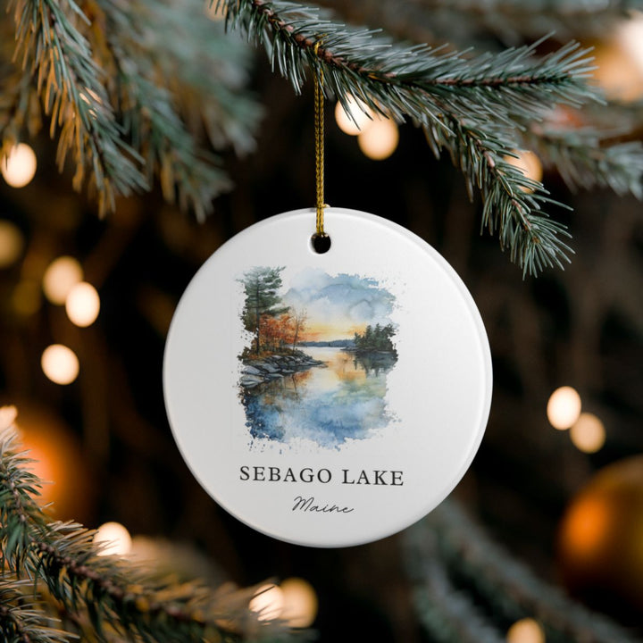 Sebago Lake Maine Ornament: Unique Sebago Lake Souvenir, Sebago Lake Maine Xmas Decor, and Authentic Sebago Lake Gift