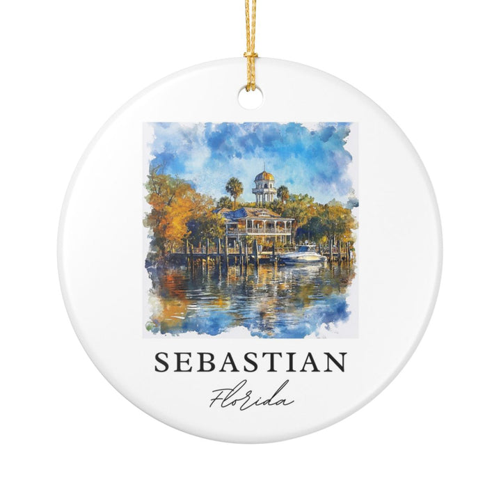 Sebastian Florida USA Ornament: Unique Sebastian Souvenir, Sebastian Florida Xmas Decor, and Authentic Sebastian Gift