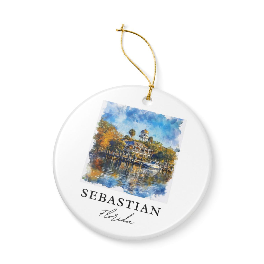 Sebastian Florida USA Ornament: Unique Sebastian Souvenir, Sebastian Florida Xmas Decor, and Authentic Sebastian Gift