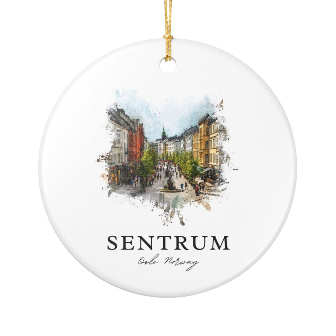 Sentrum Oslo Norway Ornament: Unique Sentrum Oslo Souvenir, Sentrum Oslo Norway Xmas Decor, and Authentic Sentrum Oslo Gift