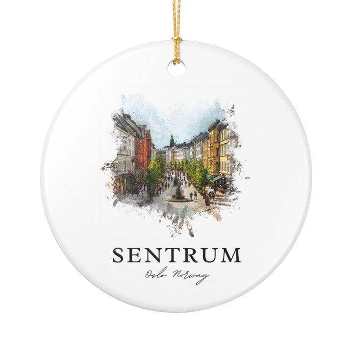 Sentrum Oslo Norway Ornament: Unique Sentrum Oslo Souvenir, Sentrum Oslo Norway Xmas Decor, and Authentic Sentrum Oslo Gift