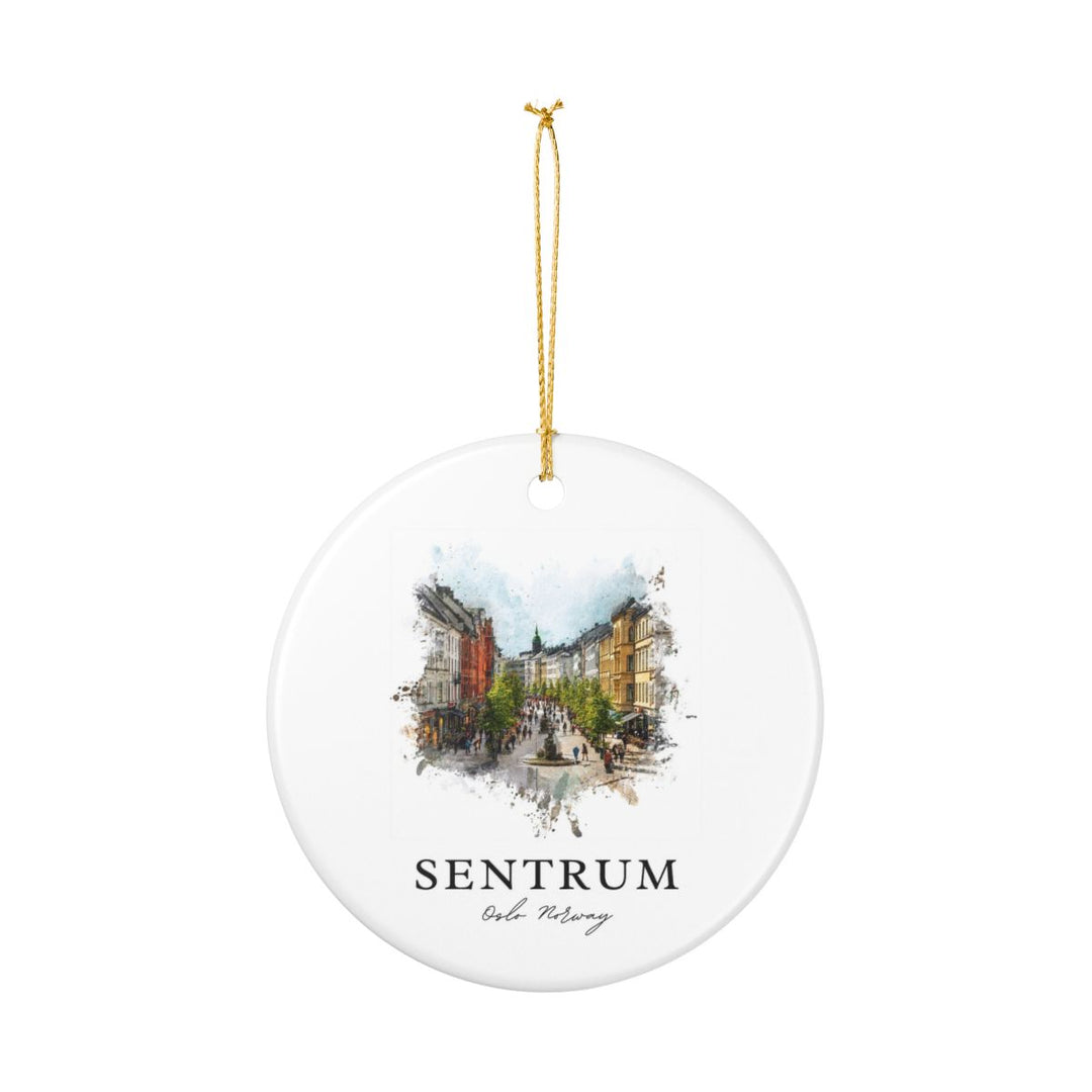 Sentrum Oslo Norway Ornament: Unique Sentrum Oslo Souvenir, Sentrum Oslo Norway Xmas Decor, and Authentic Sentrum Oslo Gift