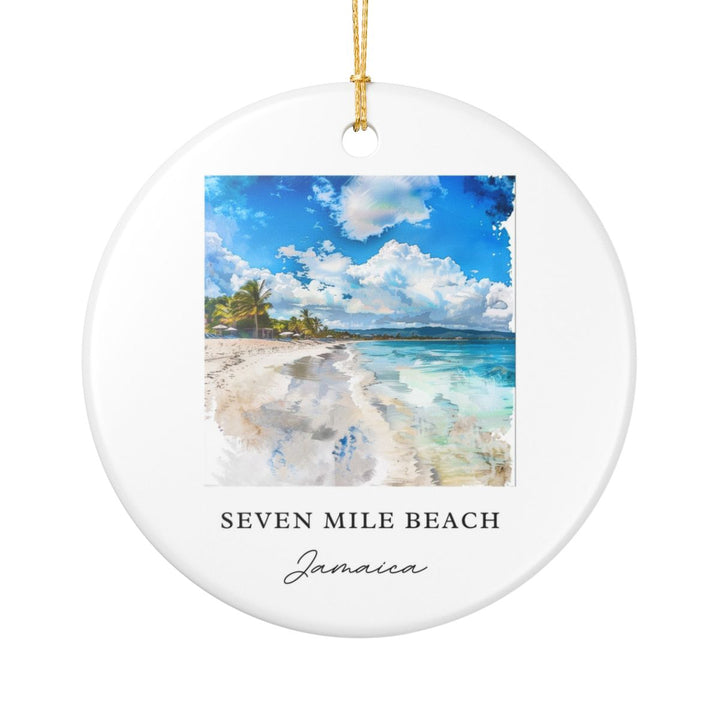 Seven Mile Beach Ornament: Unique Seven Mile Beach Souvenir, Seven Mile Beach Xmas Decor, and Authentic Seven Mile Beach Gift