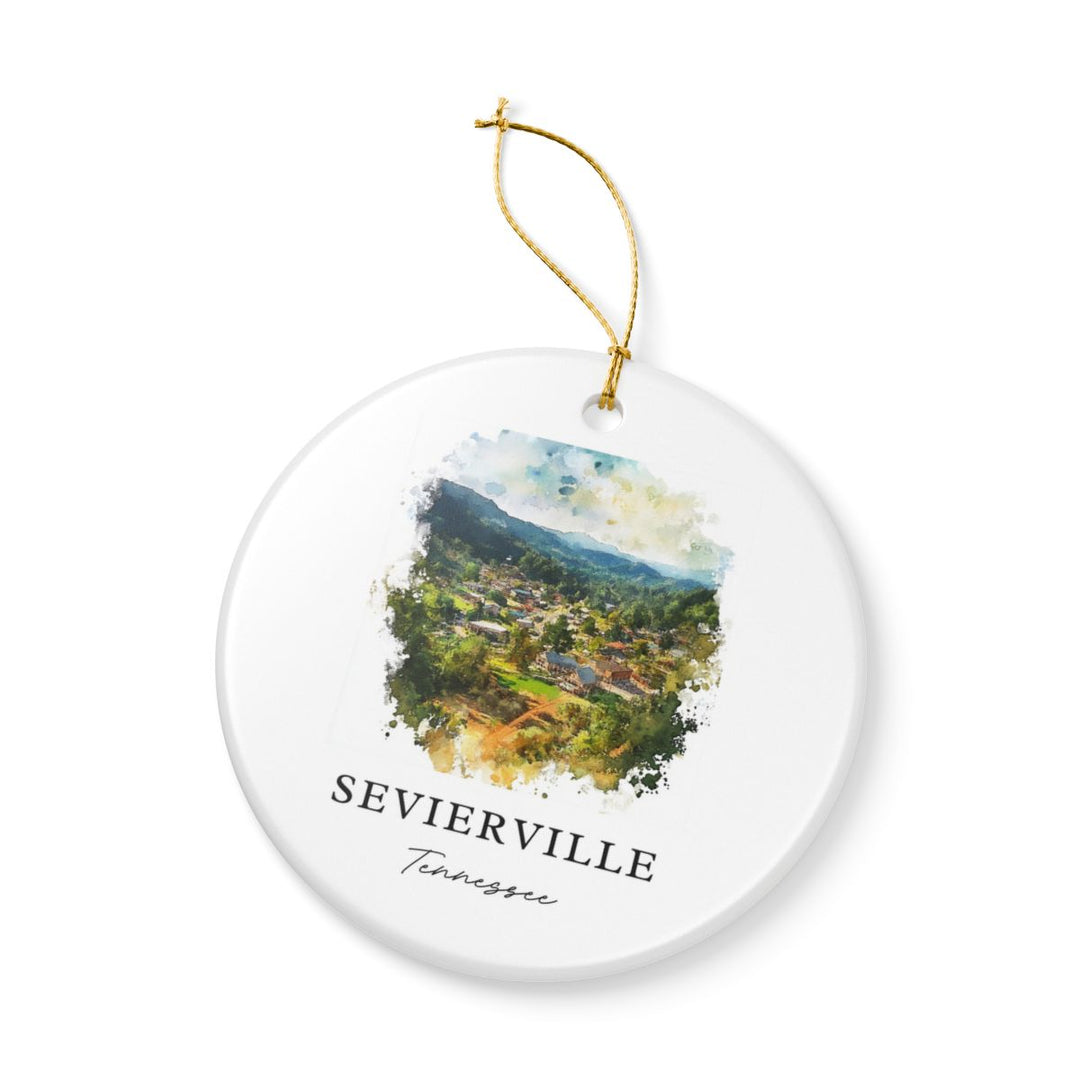 Sevierville TN USA Ornament: Unique Sevierville Souvenir, Sevierville Tennessee Xmas Decor, and Authentic Sevierville Gift