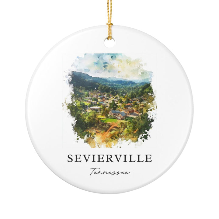 Sevierville TN USA Ornament: Unique Sevierville Souvenir, Sevierville Tennessee Xmas Decor, and Authentic Sevierville Gift