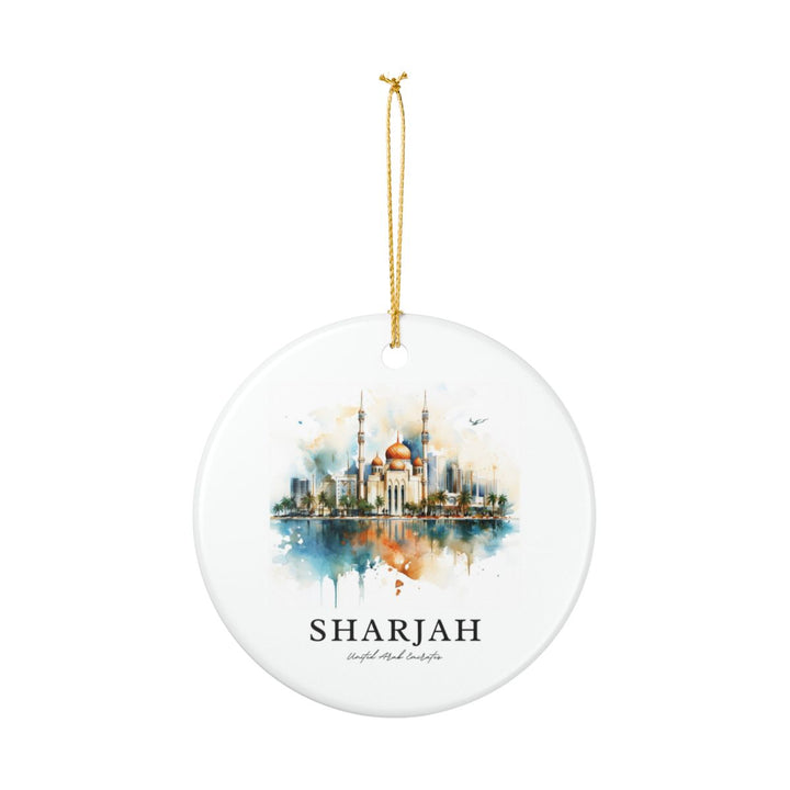 Sharjah United Arab Emirates Ornament: Unique Sharjah Souvenir, Sharjah United Arab Emirates Xmas Decor, and Authentic Sharjah Gift