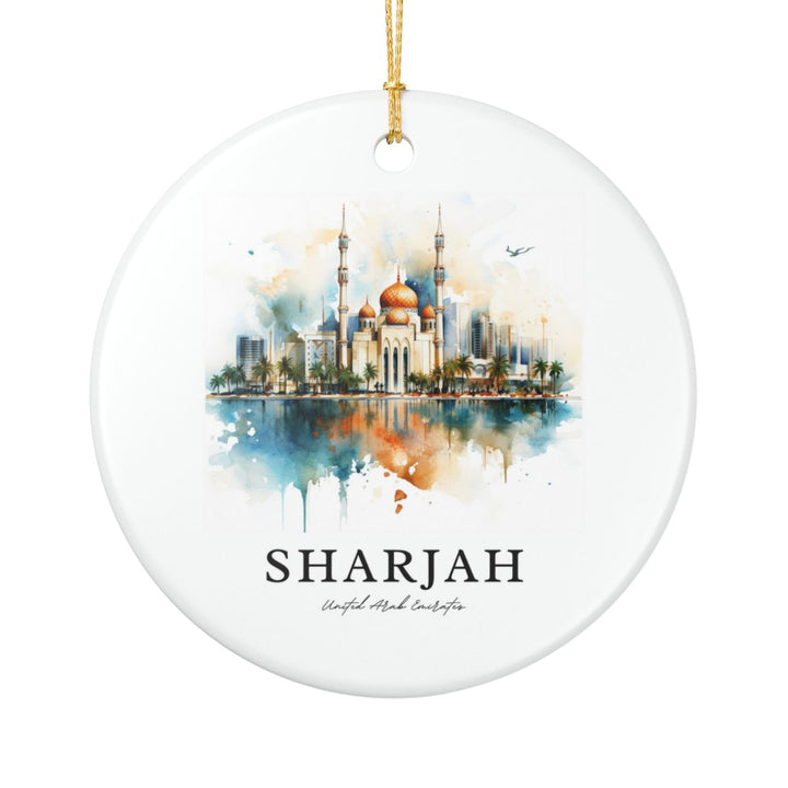 Sharjah United Arab Emirates Ornament: Unique Sharjah Souvenir, Sharjah United Arab Emirates Xmas Decor, and Authentic Sharjah Gift