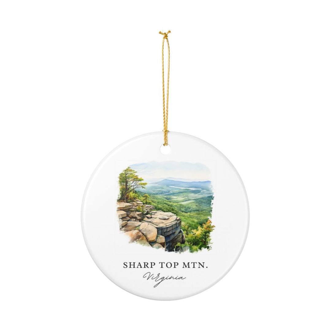 Sharp Top Mountain Virginia Ornament: Unique Sharp Top Mountain Souvenir, Sharp Top Mountain Xmas Decor, and Authentic Sharp Top Mountain Gift