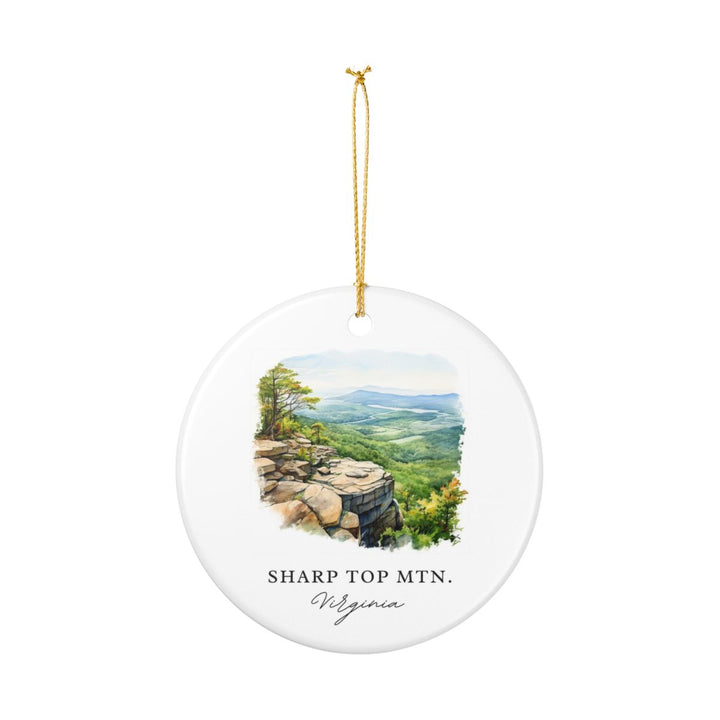 Sharp Top Mountain Virginia Ornament: Unique Sharp Top Mountain Souvenir, Sharp Top Mountain Xmas Decor, and Authentic Sharp Top Mountain Gift