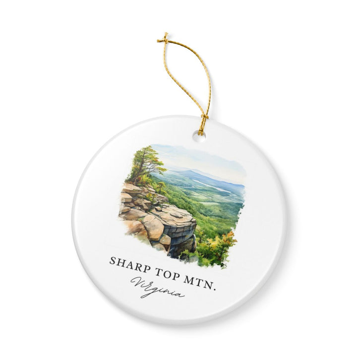 Sharp Top Mountain Virginia Ornament: Unique Sharp Top Mountain Souvenir, Sharp Top Mountain Xmas Decor, and Authentic Sharp Top Mountain Gift
