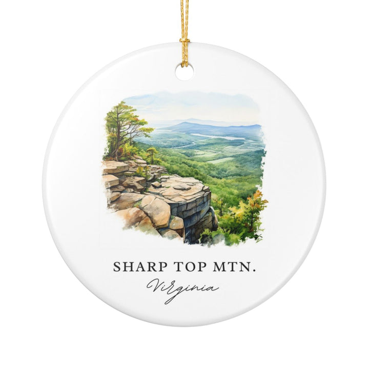 Sharp Top Mountain Virginia Ornament: Unique Sharp Top Mountain Souvenir, Sharp Top Mountain Xmas Decor, and Authentic Sharp Top Mountain Gift