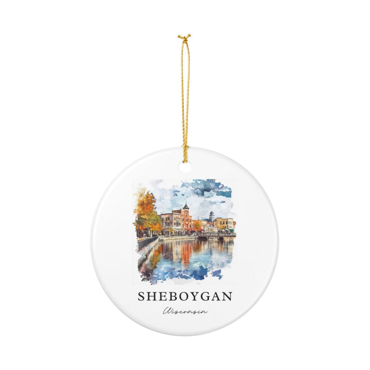 Sheboygan Wisconsin USA Ornament: Unique Sheboygan Souvenir, Sheboygan Wisconsin Xmas Decor, and Authentic Sheboygan Gift