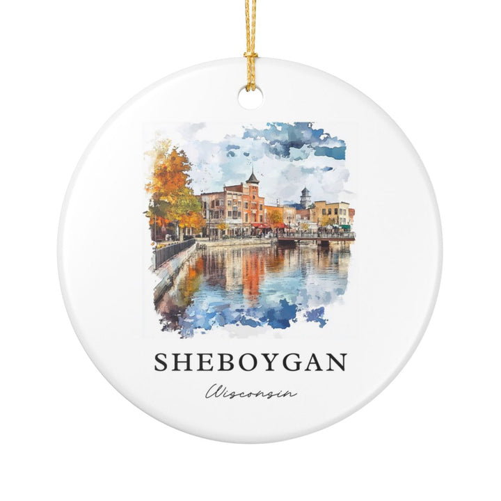 Sheboygan Wisconsin USA Ornament: Unique Sheboygan Souvenir, Sheboygan Wisconsin Xmas Decor, and Authentic Sheboygan Gift