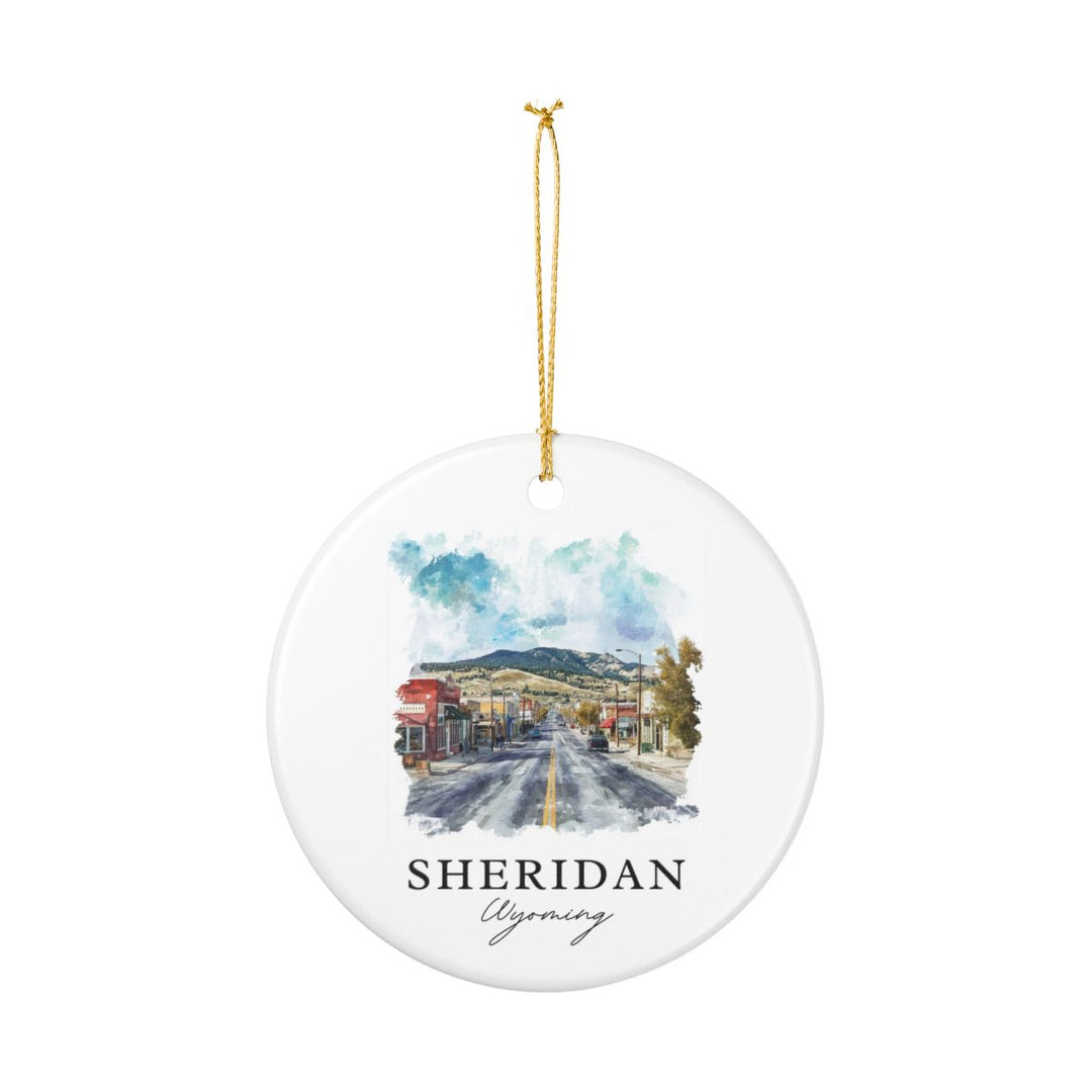 Sheridan Wyoming USA Ornament: Unique Sheridan Souvenir, Sheridan Wyoming Xmas Decor, and Authentic Sheridan Gift
