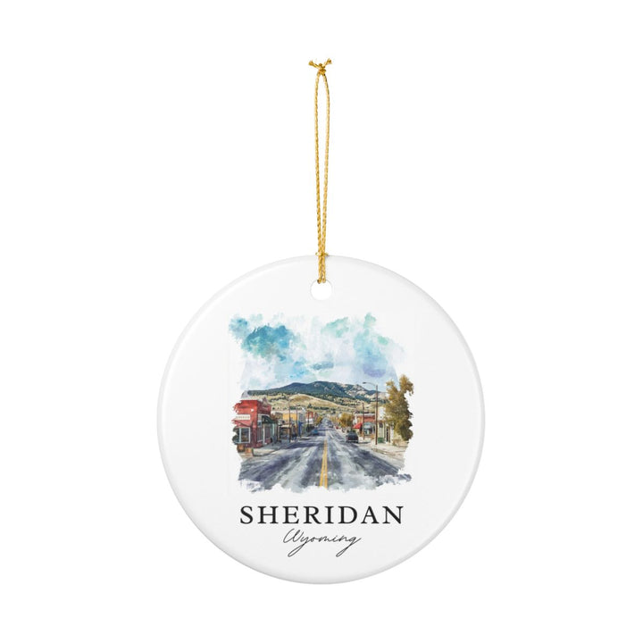 Sheridan Wyoming USA Ornament: Unique Sheridan Souvenir, Sheridan Wyoming Xmas Decor, and Authentic Sheridan Gift