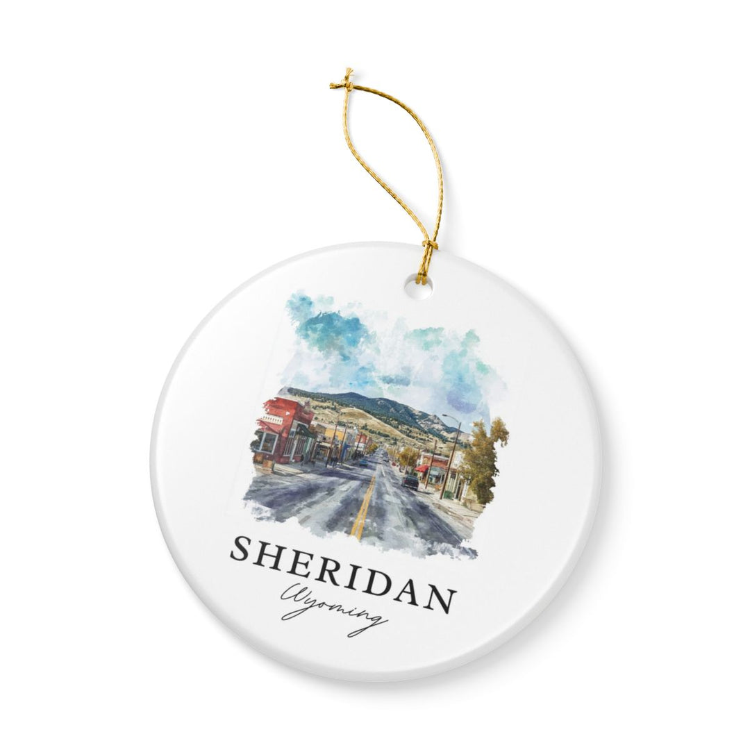 Sheridan Wyoming USA Ornament: Unique Sheridan Souvenir, Sheridan Wyoming Xmas Decor, and Authentic Sheridan Gift