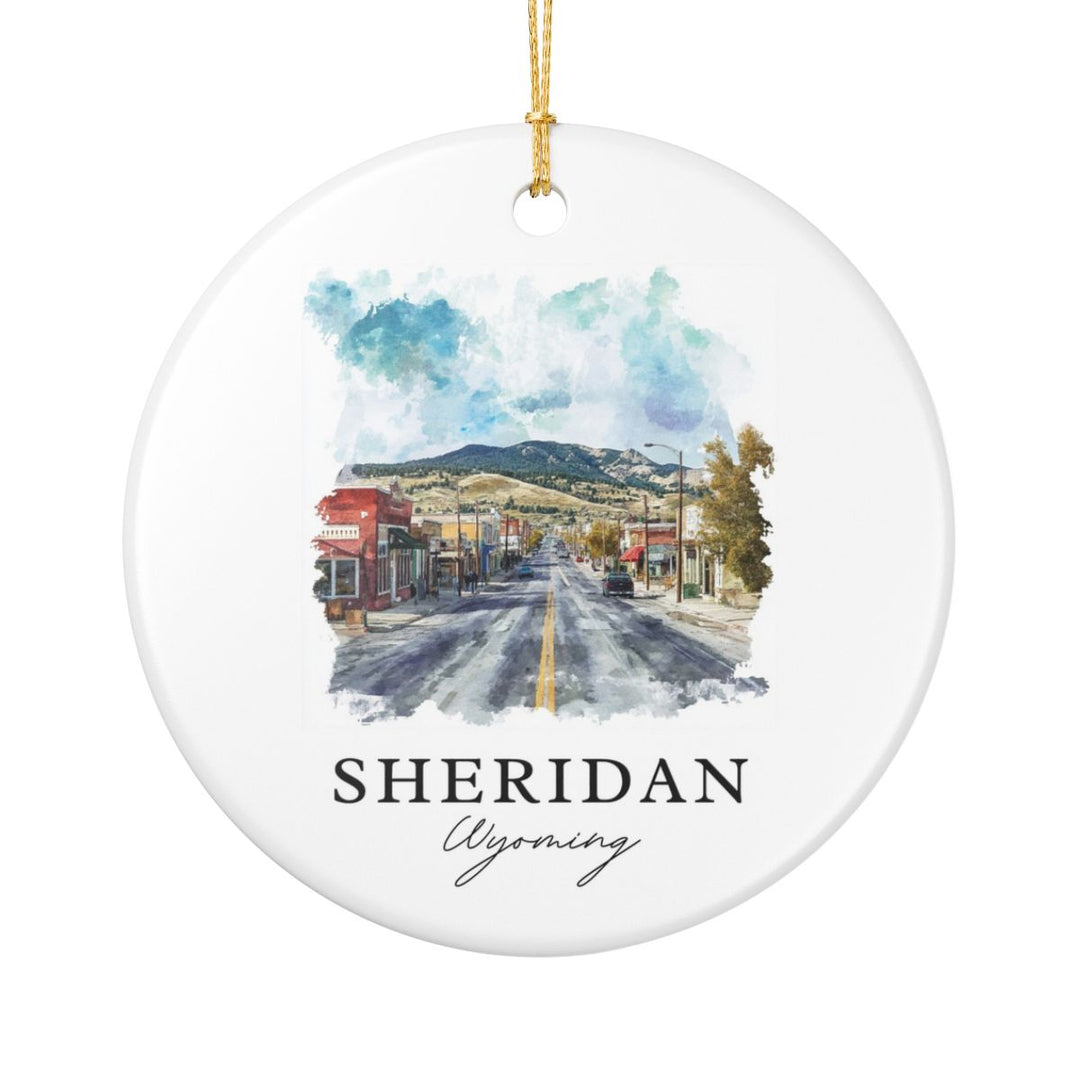 Sheridan Wyoming USA Ornament: Unique Sheridan Souvenir, Sheridan Wyoming Xmas Decor, and Authentic Sheridan Gift