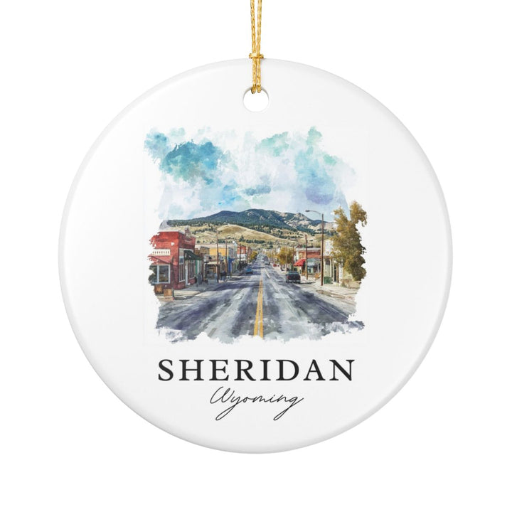Sheridan Wyoming USA Ornament: Unique Sheridan Souvenir, Sheridan Wyoming Xmas Decor, and Authentic Sheridan Gift