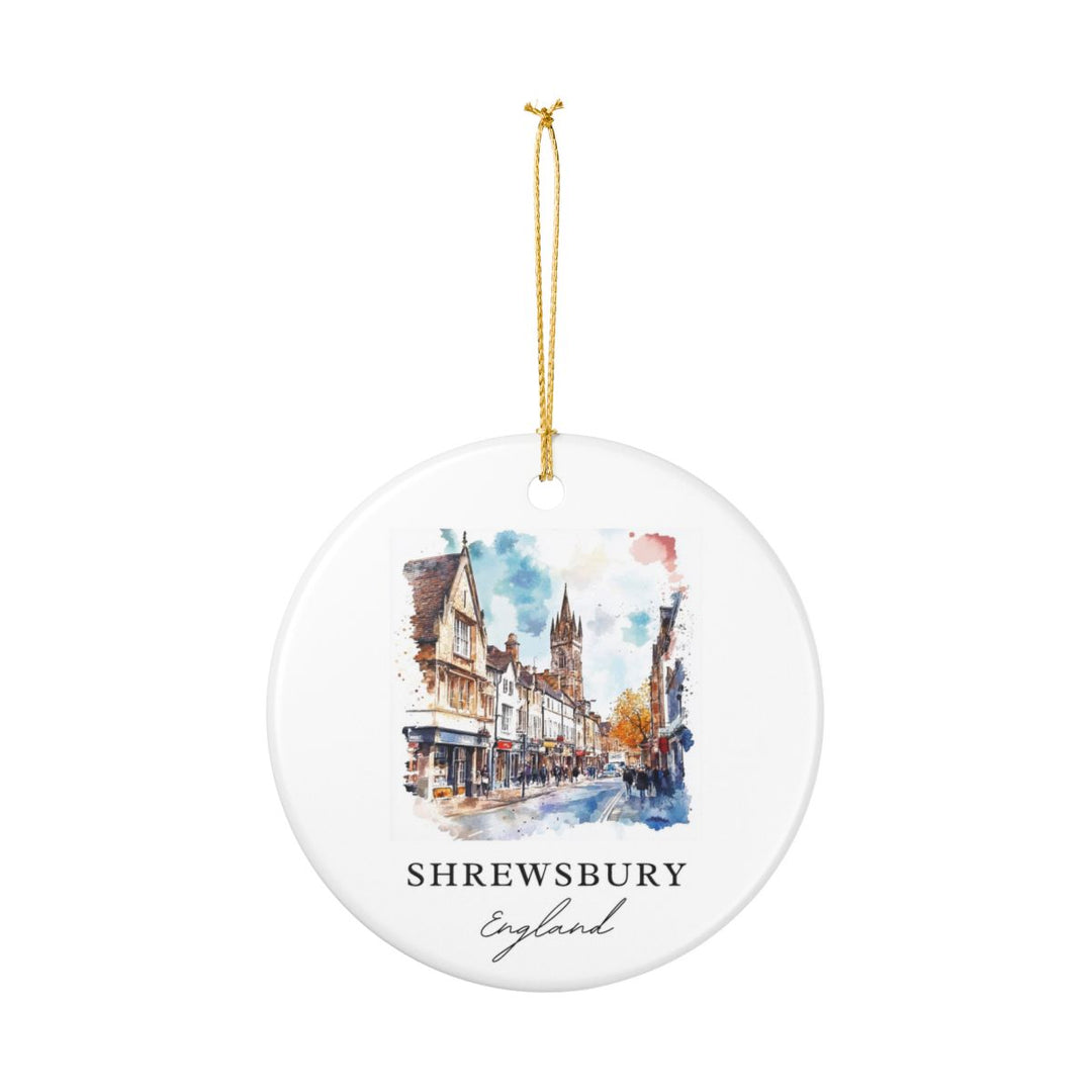Shrewsbury England Ornament: Unique Shrewsbury Souvenir, Shrewsbury England Xmas Decor, and Authentic Shrewsbury Gift