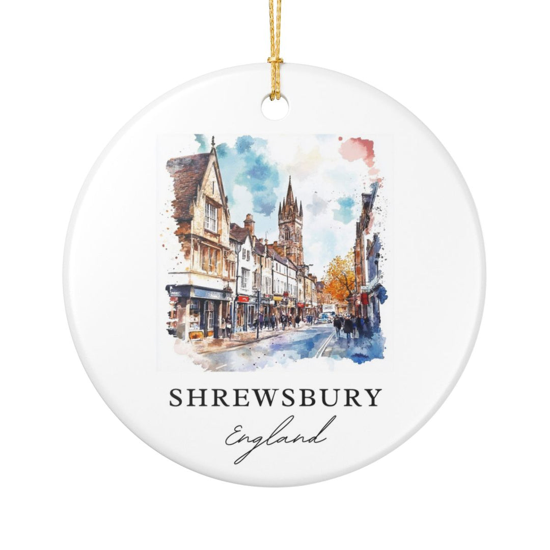 Shrewsbury England Ornament: Unique Shrewsbury Souvenir, Shrewsbury England Xmas Decor, and Authentic Shrewsbury Gift