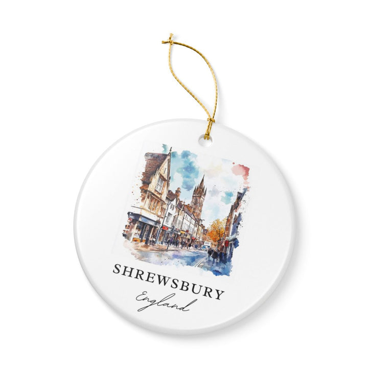 Shrewsbury England Ornament: Unique Shrewsbury Souvenir, Shrewsbury England Xmas Decor, and Authentic Shrewsbury Gift