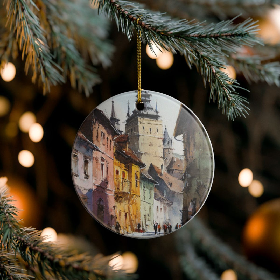 Sighisoara Romania Ornament: Unique Sighisoara Souvenir, Sighisoara Romania Xmas Decor, and Authentic Sighisoara Gift