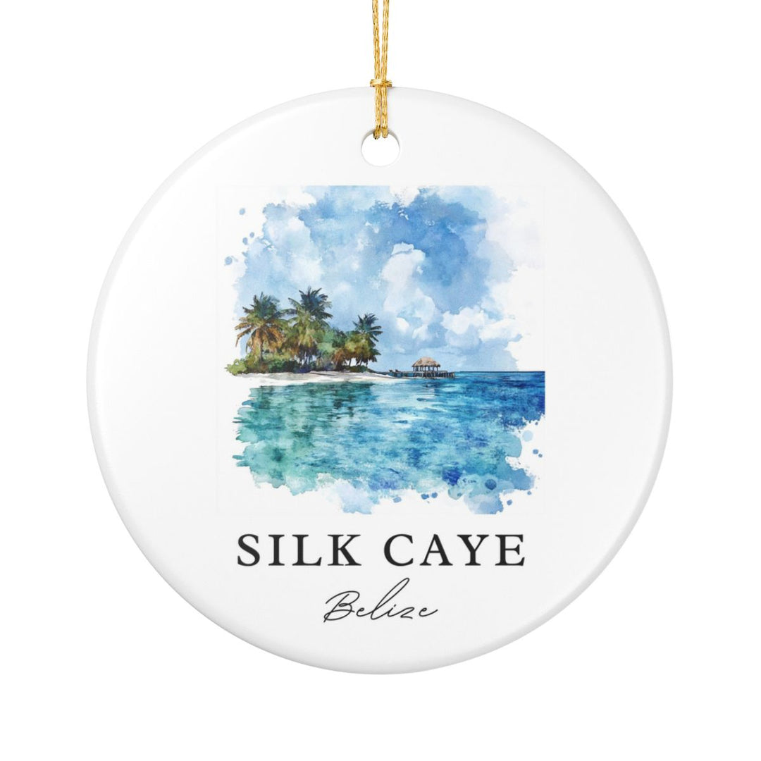 Silk Caye Belize Ornament: Unique Silk Caye Belize Souvenir, Silk Caye Belize Xmas Decor, and Authentic Silk Caye Belize Gift