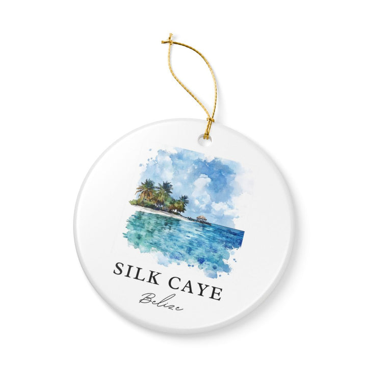 Silk Caye Belize Ornament: Unique Silk Caye Belize Souvenir, Silk Caye Belize Xmas Decor, and Authentic Silk Caye Belize Gift