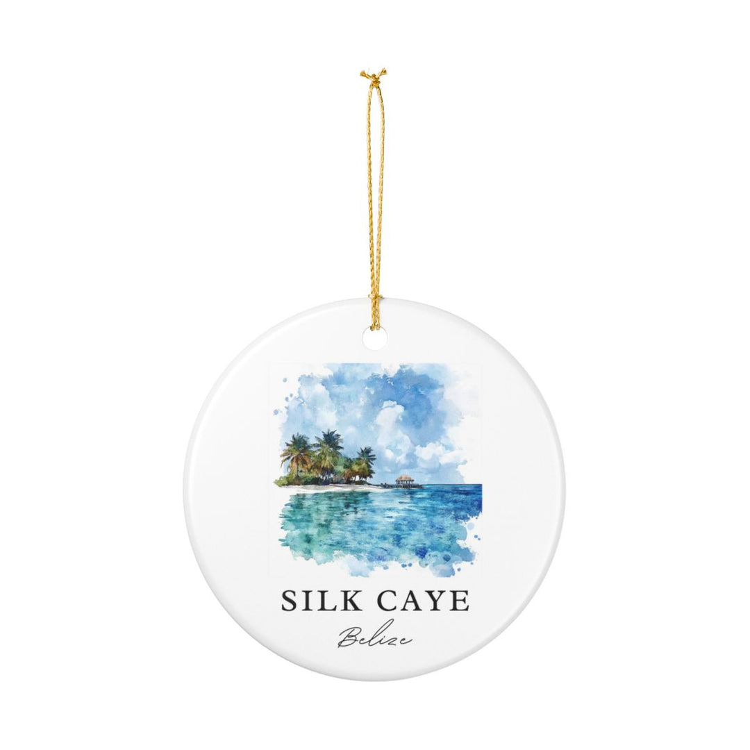 Silk Caye Belize Ornament: Unique Silk Caye Belize Souvenir, Silk Caye Belize Xmas Decor, and Authentic Silk Caye Belize Gift